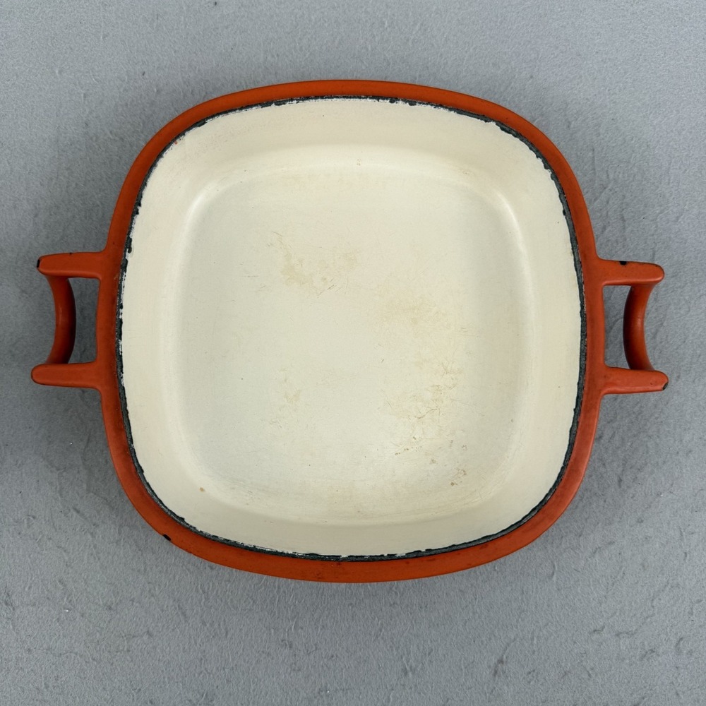 Dansk Orecast Square Skillet Lid Baker 7.5" for 2QT Casserole Orange‎ Quistgaard